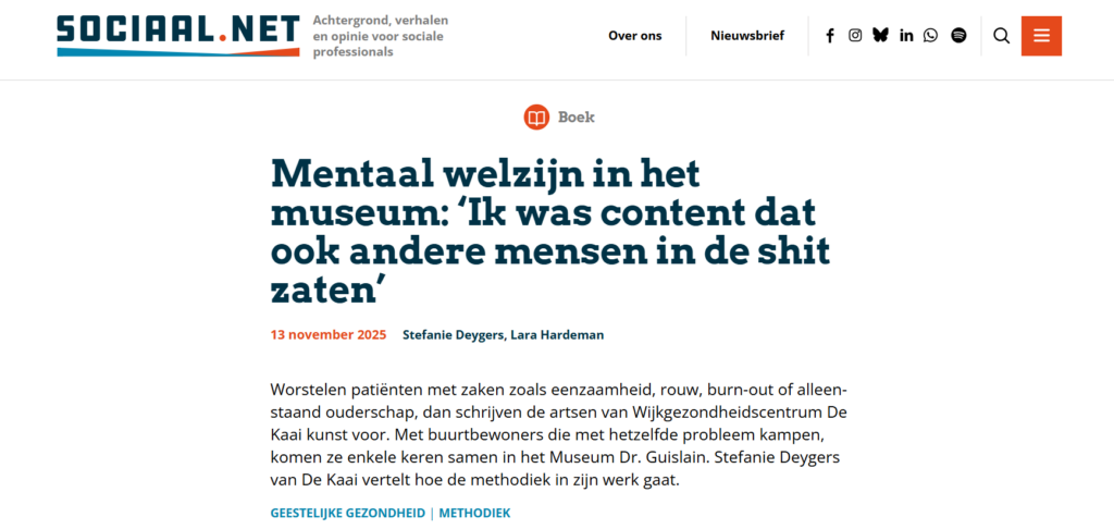 Sociaal.net publiceert artikel ‘Mentaal welzijn in het museum’